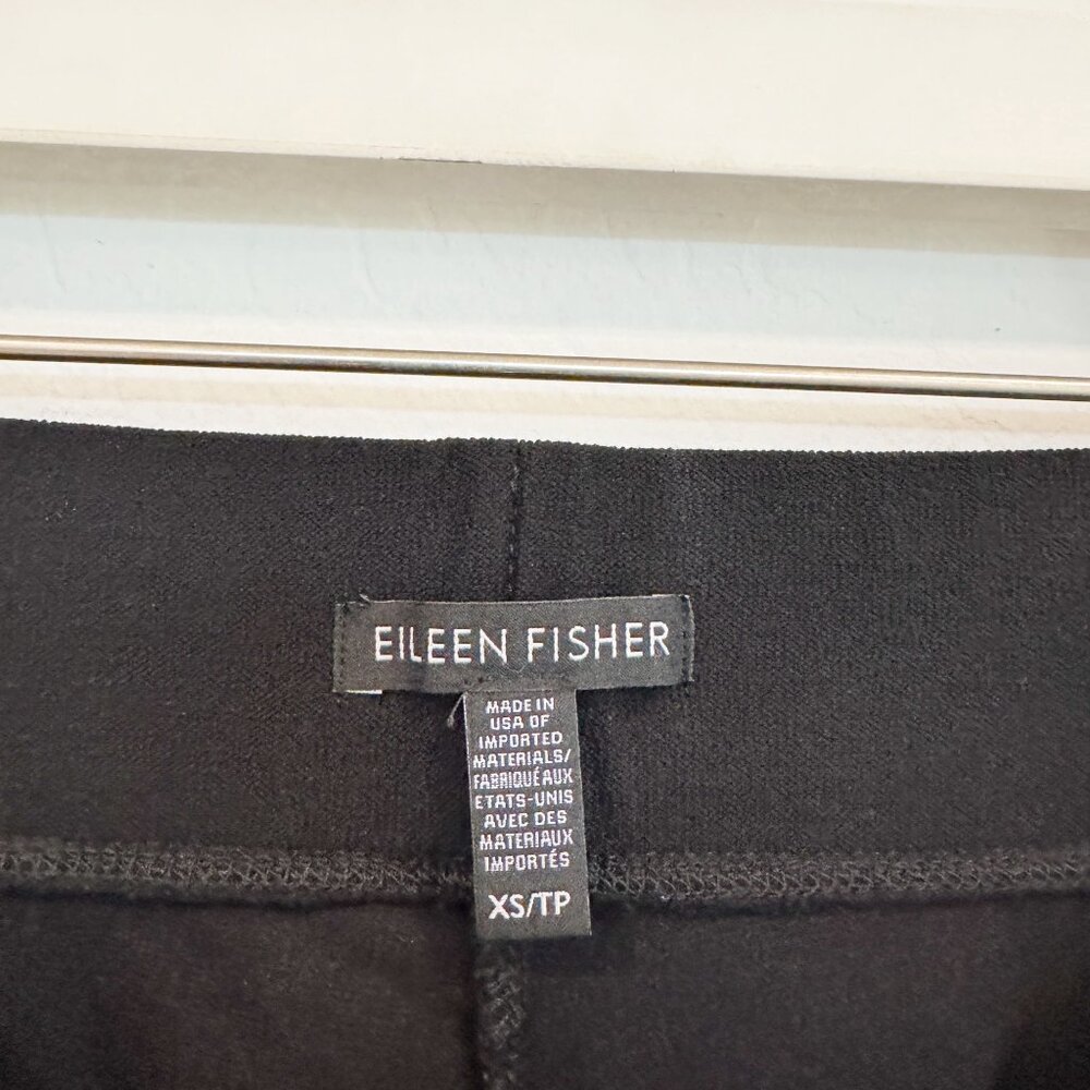 Eileen‎ Fisher System Washable Stretch Crepe Straight Pants Office Work Black XS - Picture 7 of 11